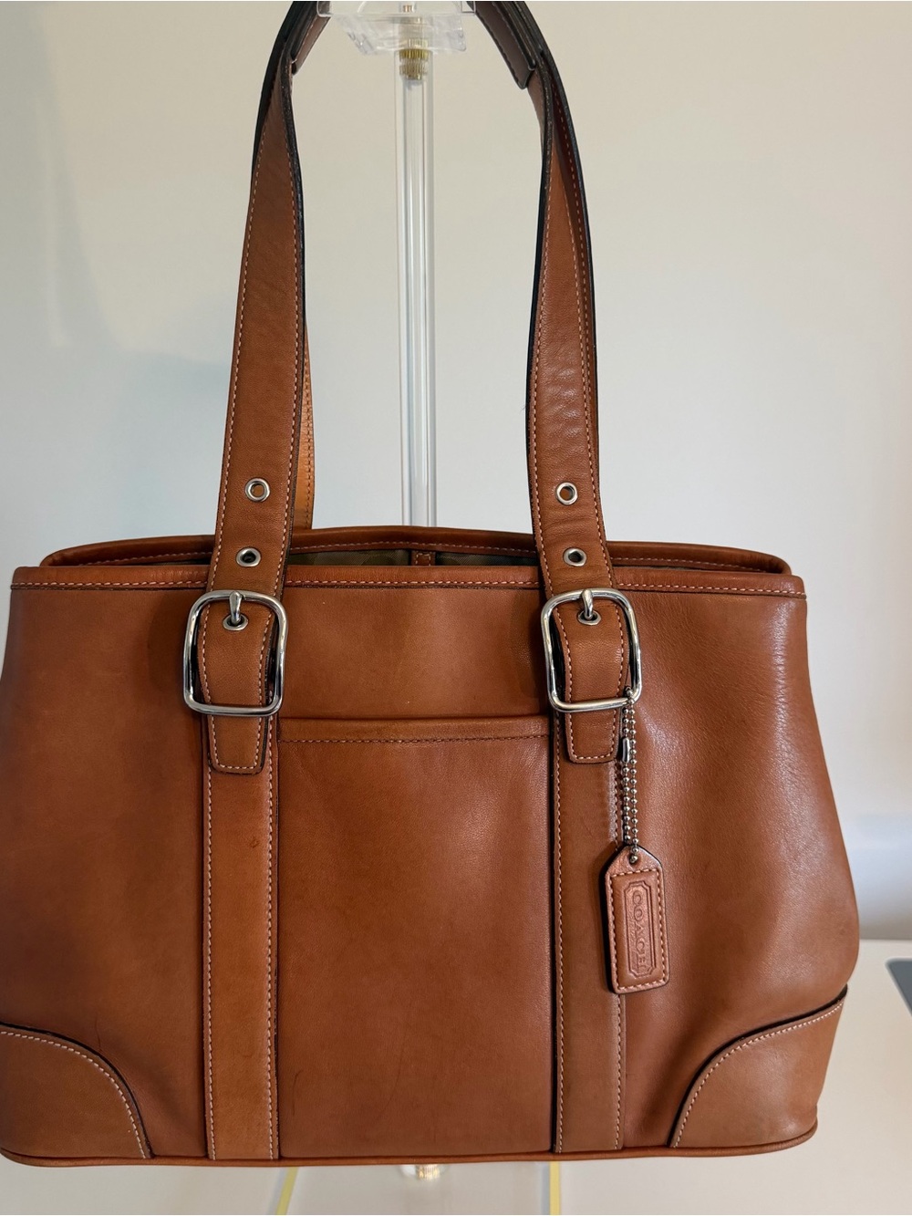 Coach Hamptons Leather Carryall Tote Bag